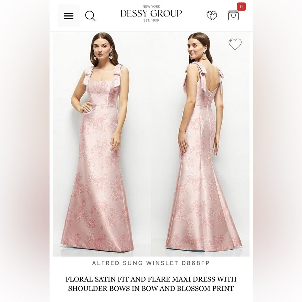 ALFRED SUNG Winslet Bridesmaid Dress - Bow and Blossom Print - Dessy Group